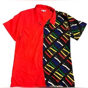 Fashion Nova Red Casual Button Down Shirt